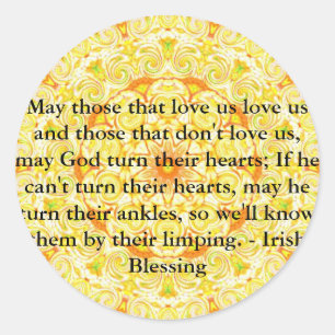 Humoureus Irish Blessing uit IERLAND Ronde Sticker