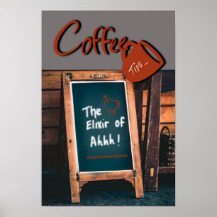 Humoureus karton citeert de keuken voor de mok van poster