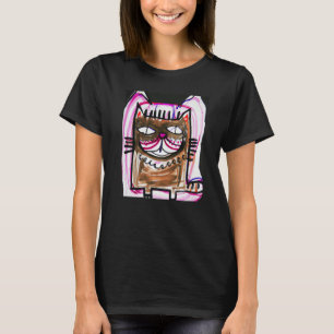 Humoureus kattewerk kat portret meow kitten c.q. t-shirt