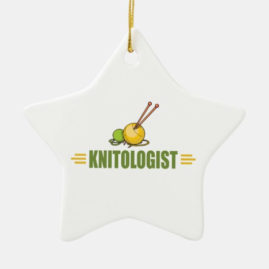 Humoureus Knitting Keramisch Ornament (Voorkant)