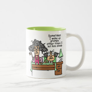 Humoureus laat grumpy slapen tweekleurige koffiemok