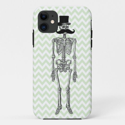 Humoureus Mustache op Skeleton LIMOEN iPhone Case (Achterkant)