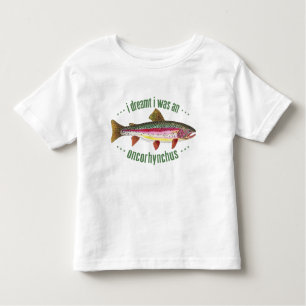 Humoureus ontwerp regenboogforel kinder shirts