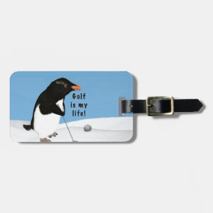 Humoureus pinguin Golf Bagagelabel