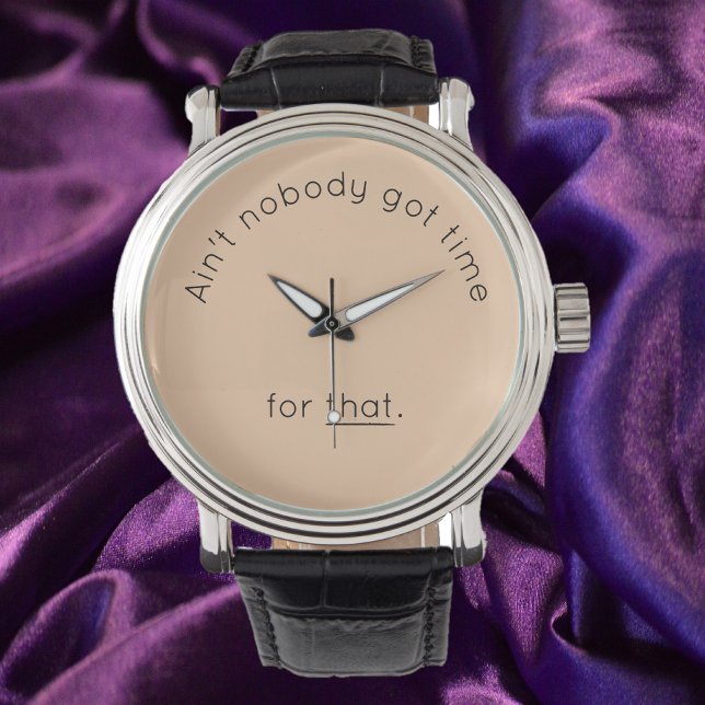 Humoureus Time Pun Beige Face Horloge (Bookmark my store: https://www.zazzle.com/store/capricepetit?rf=238091145531749709)
