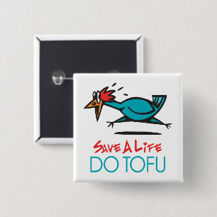 Humoureus Tofu-ontwerp Vierkante Button 5,1 Cm
