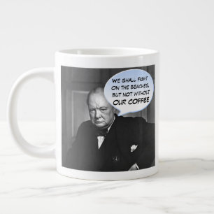 Humoureus Winston Churchill Coffee Quote Extra Grote Beker