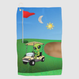 Humoureuze Alien Golf Towel Golfhanddoek