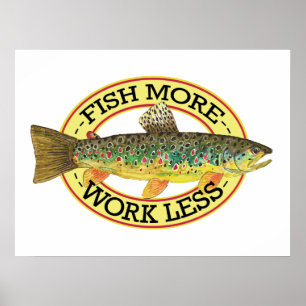 Humoureuze bruine forel Vist Poster