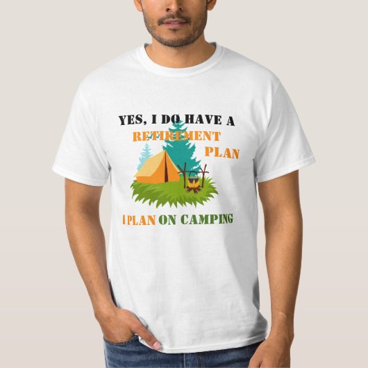 Humoureuze Camping T-Shirt (Voorkant)