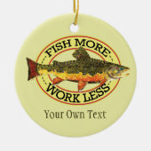 Humoureuze forel vliegen keramisch ornament (Voorkant)