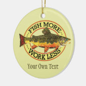 Humoureuze forel vliegen keramisch ornament (Links)