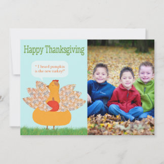 Humoureuze fotokaart voor Thanksgiving - TBO Feestdagenkaart