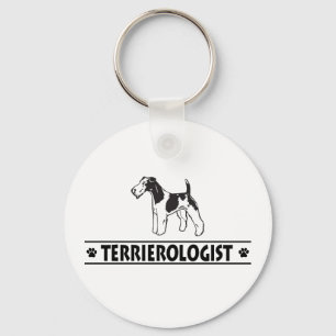 Humoureuze fox Terrier met wirehaire Sleutelhanger