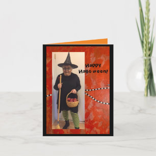 Humoureuze Halloween Witch Folded Wenskaart Kaart