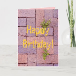 Humoureuze Happy Birthday Weeds Tussen Brick Paver Kaart