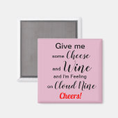 Humoureuze kaaswijn magneet (Voorkant / Achterkant)