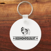 Humoureuze Keeshond Sleutelhanger (Voorkant)