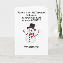 Humoureuze kerstKaart Snowman Design
