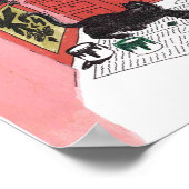 Humoureuze kleurentekening van huiskatten die schi poster (Hoek)