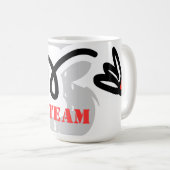 Humoureuze koffie-mok met een grappig grapje koffiemok (Voorkant rechts)