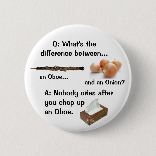 Humoureuze Oboe Joke Button (Voorkant)