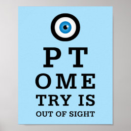 Humoureuze optometrie uit zicht poster