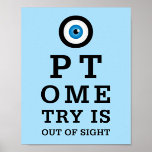 Humoureuze optometrie uit zicht poster