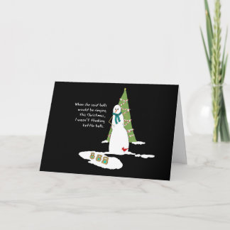 Humoureuze Snowman Kettle Bells kerstKaart Feestdagen Kaart