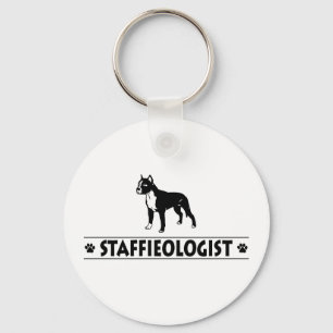 Humoureuze Staffordshire Bull Terrier Sleutelhanger