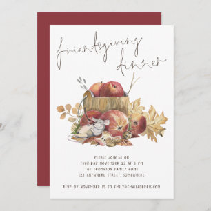 Humoureuze stekelmuis Apple Friendsgiving Dinner Kaart