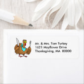 Humoureuze Thanksgiving Return Address Label Stick (Insitu)