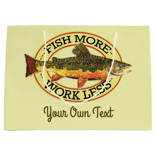 Humoureuze vis meer - minder forel werken Vist Large Cadeauzakje (Voorkant)