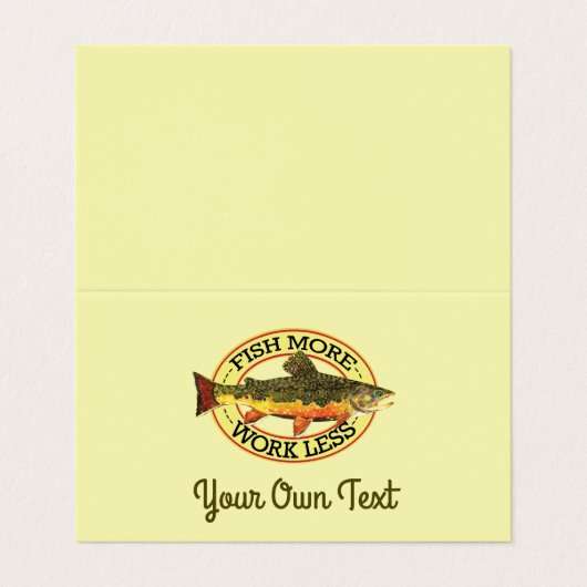 Humoureuze vis meer - minder forel werken Vist Visitekaartjes (Buitenkant ongevouwen)