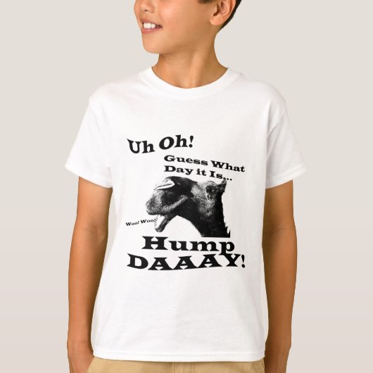 Hump Day Camel in zwart T-shirt (Voorkant)