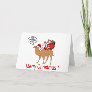 Hump Day Camel Kerstmis met Kerstman Feestdagen Kaart