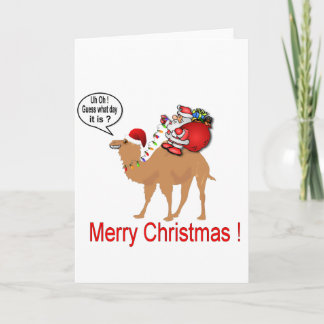 Hump Day Camel Kerstmis met Kerstman Feestdagen Kaart
