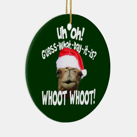 Hump Day Camel kerstversiering Keramisch Ornament (Rechts)