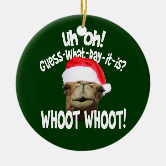 Hump Day Camel kerstversiering Keramisch Ornament (Voorkant)