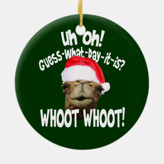 Hump Day Camel kerstversiering Keramisch Ornament (Achterkant)
