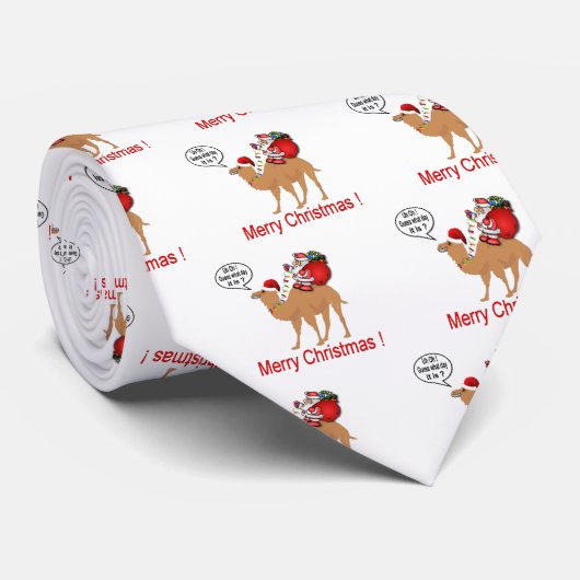 Hump Day Camel Memel kerst met kerstman Stropdas (Opgerold)