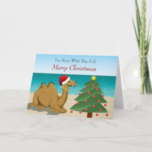 Hump Day Camel met Santa Hat Christmas Kaart