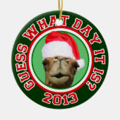 Hump Day Camel Santa Kerstmis 2013 Keramisch Ornament (Voorkant)