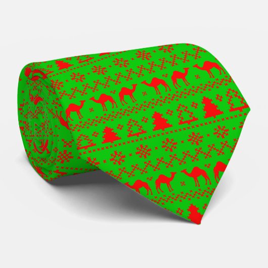 Hump Day Camel Ugly kerstSweater Necktie Stropdas (Opgerold)