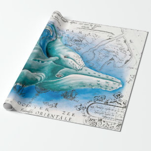 Humpback Family Map Cadeaupapier