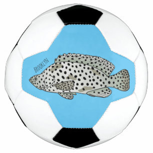 Humpback grouper fish cartoon illustration
