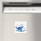 Humpback kerstwalvis met Santas Pet Snowflake Magneet (Insitu (Vaatwasser))