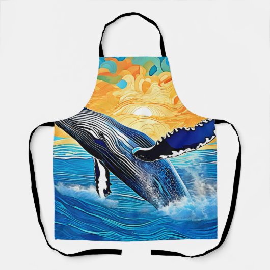 Humpback Sunset Leap Kunst Schort (Voorkant)