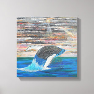 Humpback walvis canvas afdruk