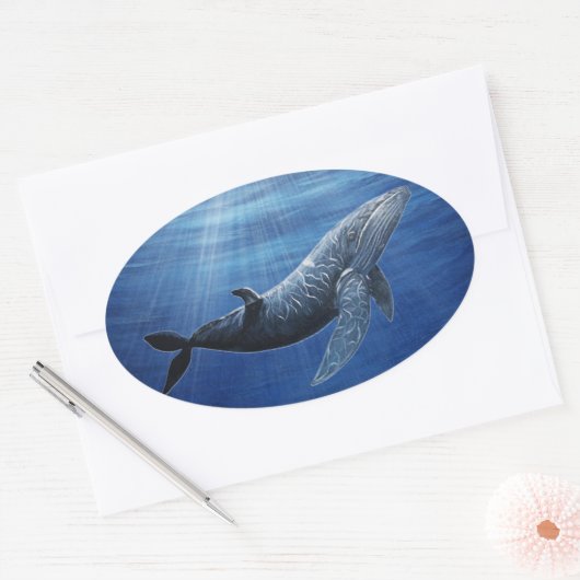 Humpback Walvis Oceaan Sticker (Envelop)